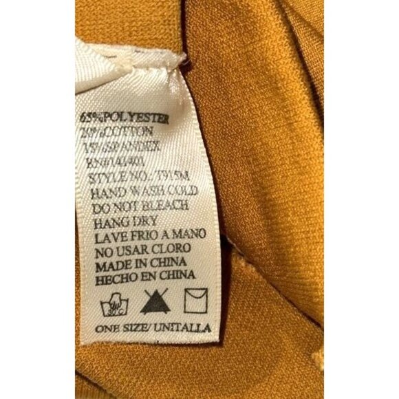 Aurora Mustard Yellow Turtleneck Long Sleeve Top 65% Polyester 35% Cotton Womens - Picture 3 of 8